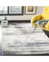 Safavieh Adirondack Machine Made Area Rug, Light Grey / Black Contemporary Style Easy Care In Gray