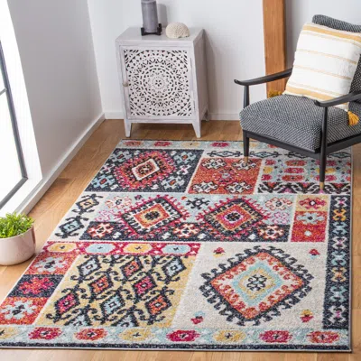 Safavieh Adirondack Machine Made Area Rug, Aqua / Fuchsia Bohemian Style Easy Care In Multi