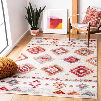 Safavieh Adirondack Machine Made Area Rug, Beige / Red Bohemian Style Easy Care In Multi