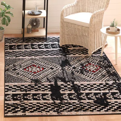 Safavieh Adirondack Machine Made Area Rug, Black / Light Grey Bohemian Style Easy Care