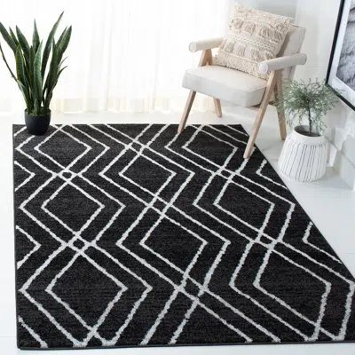 Safavieh Adirondack Machine Made Area Rug, Black / Light Grey Contemporary Style Easy Care