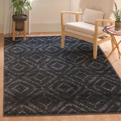 Safavieh Adirondack Machine Made Area Rug, Dark Grey / Grey Contemporary Style Easy Care In Gray