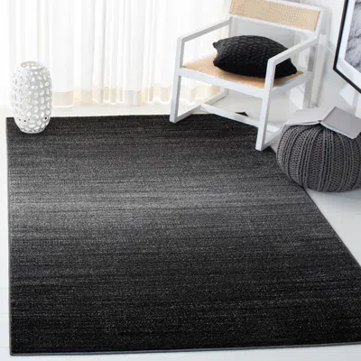 Safavieh Adirondack Machine Made Area Rug, Dark Grey / Light Grey Contemporary Style Easy Care In Black