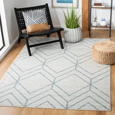 Safavieh Adirondack Machine Made Area Rug, Grey / Blue Contemporary Style Easy Care In Gray