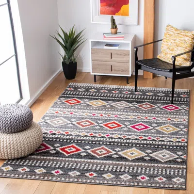 Safavieh Adirondack Machine Made Area Rug, Grey / Ivory Bohemian Style Easy Care In Gray