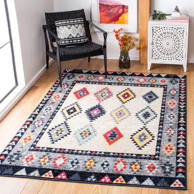 Safavieh Adirondack Machine Made Area Rug, Ivory / Grey Bohemian Style Easy Care In Multi