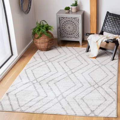 Safavieh Adirondack Machine Made Area Rug, Ivory / Grey Contemporary Style Easy Care In Gray