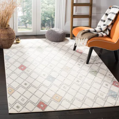 Safavieh Adirondack Machine Made Area Rug, Ivory / Multi Contemporary Style Easy Care In Gray