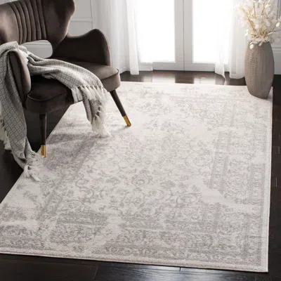 Safavieh Adirondack Machine Made Area Rug, Ivory / Silver Traditional Style Easy Care In Neutral