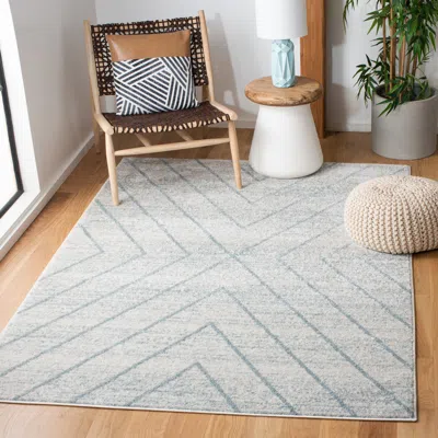 Safavieh Adirondack Machine Made Area Rug, Light Grey / Light Blue Contemporary Style Easy Care In Gray