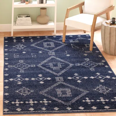 Safavieh Adirondack Machine Made Area Rug, Navy / Silver Bohemian Style Easy Care