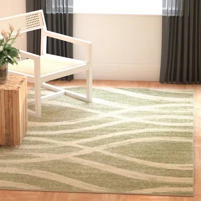 Safavieh Adirondack Machine Made Area Rug, Sage / Cream Contemporary Style Easy Care In Green