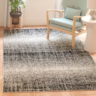 Safavieh Adirondack Machine Made Area Rug, Silver / Black Contemporary Style Easy Care