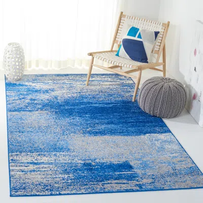 Safavieh Adirondack Machine Made Area Rug, Silver / Blue Contemporary Style Easy Care