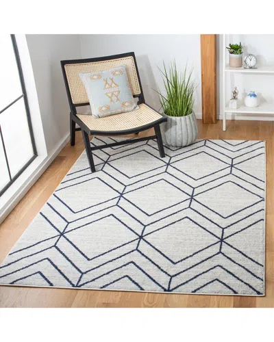 Safavieh Adirondack Mirel Power Loomed Rug Light Grey / Nav In White