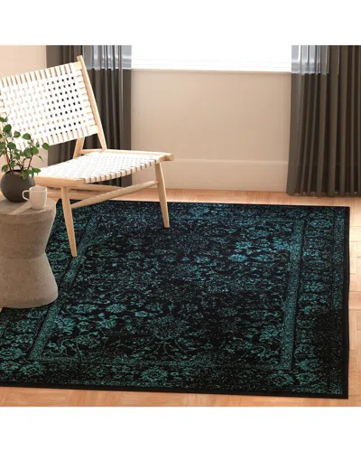Safavieh Adirondack Mireleaf Power Loomed Rug Black / Teal In Green