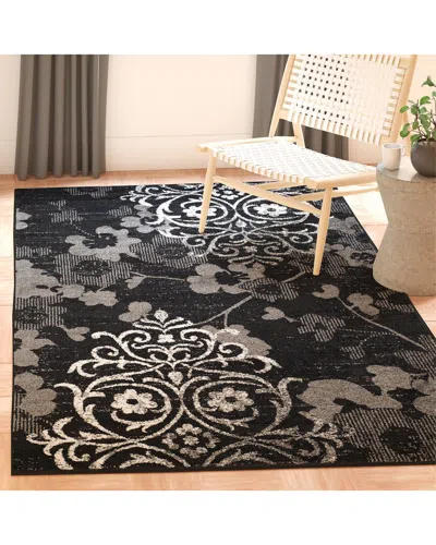 Safavieh Adirondack Pebbleth Power Loomed Rug Black / Silve