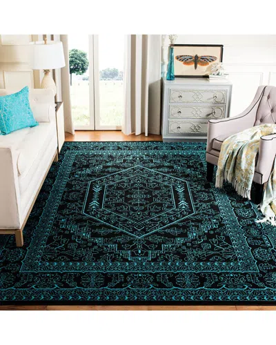 Safavieh Adirondack Riveren Power Loomed Rug Black / Teal In Blue