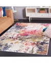 Safavieh Adirondack Swirla Power Loomed Rug Ivory / Fuchsia In Multi