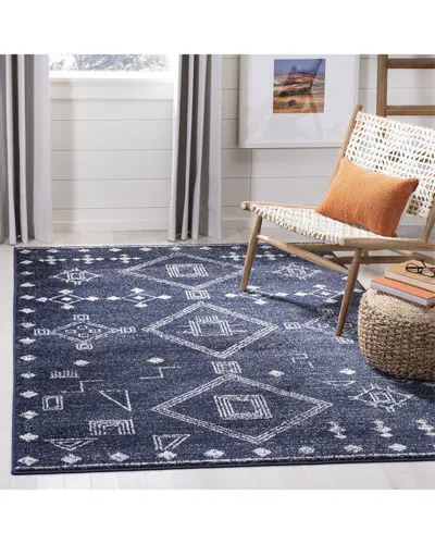 Safavieh Adirondack Teyra Power Loomed Rug Navy / Silver In Blue