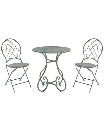 Safavieh Indoor/outdoor Adriel 3pc Bistro Set In Green