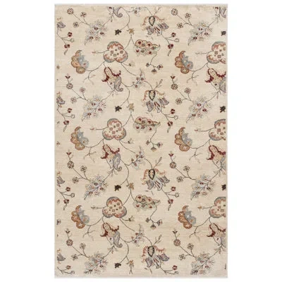 Safavieh Agra Hand Knotted Wool Floral Rug In Beige;yellow