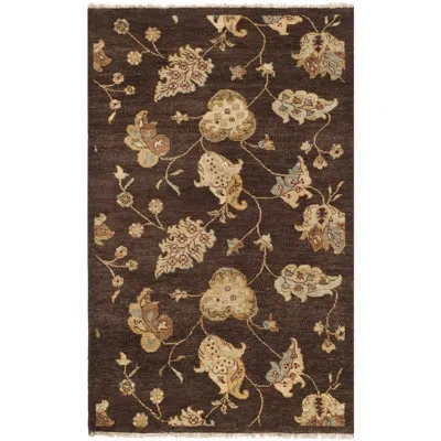 Safavieh Agra Hand Knotted Wool Floral Rug In Brown;beige