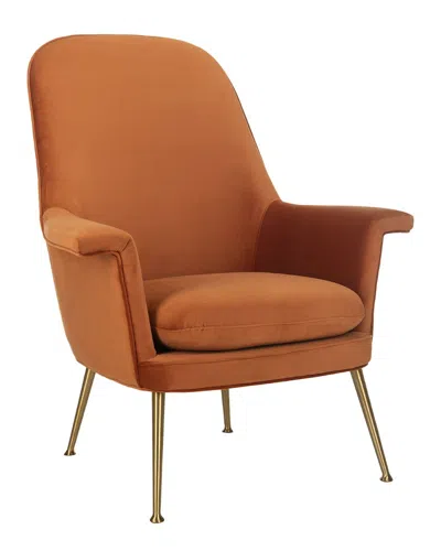 Safavieh Aimee Velvet Arm Chair In Orange