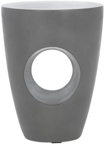 Safavieh Aishi Indoor/outdoor Modern Concrete Round 17.7-inch H Accent Table In Grey