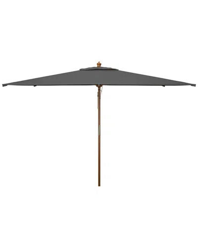 Safavieh Aklin 10ft Wood Umbrella In Gray