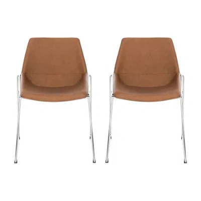 Safavieh Alexis Dining Collection 2-pc. Upholstered Dining Chair In Brown