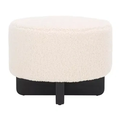 Safavieh Alistair Cushioned Ottoman In White
