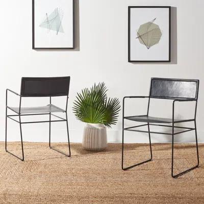 Safavieh Alyx Leather Dining Chair In Black