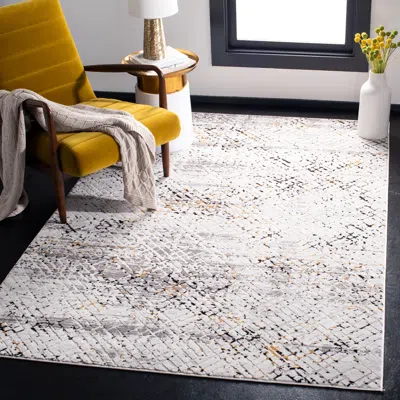 Safavieh Amalfi Machine Made Area Rug, Cream / Charcoal Contemporary Style Easy Care In Neutral