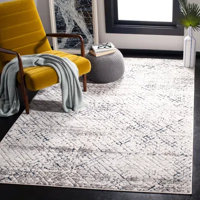 Safavieh Amalfi Machine Made Area Rug, Cream / Navy Contemporary Style Easy Care