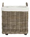 Safavieh Amari Wheel Basket In Brown