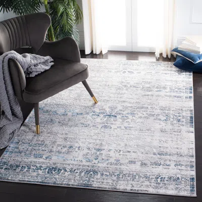 Safavieh Amelia Machine Made Area Rug, Grey / Blue Transitional Style Easy Care
