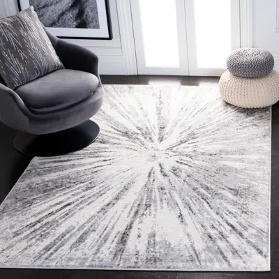 Safavieh Amelia Machine Made Area Rug, Grey / Gold Contemporary Style Easy Care In Gray