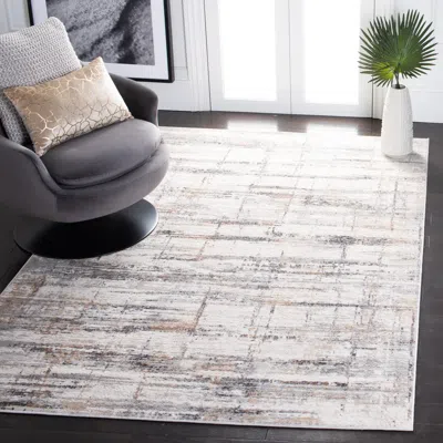 Safavieh Amelia Machine Made Area Rug, Grey / Gold Contemporary Style Easy Care In Gray