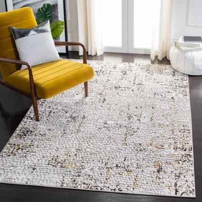 Safavieh Amelia Machine Made Area Rug, Grey / Gold Contemporary Style Easy Care In Neutral