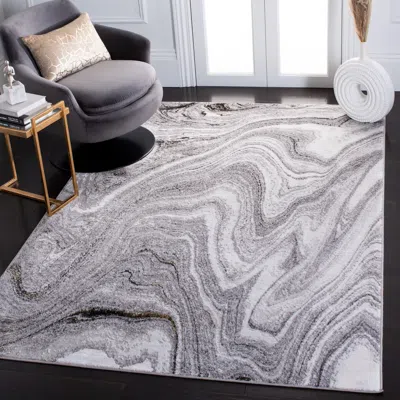 Safavieh Amelia Machine Made Area Rug, Grey / Gold Contemporary Style Easy Care