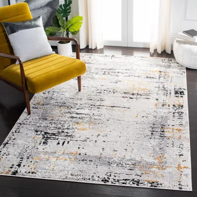 Safavieh Amelia Machine Made Area Rug, Grey / Gold Transitional Style Easy Care In Multi