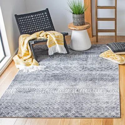Safavieh Amelia Machine Made Area Rug, Grey / Ivory Contemporary Style Easy Care In Gray
