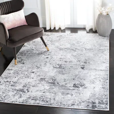 Safavieh Amelia Machine Made Area Rug, Grey / Ivory Contemporary Style Easy Care In Gray