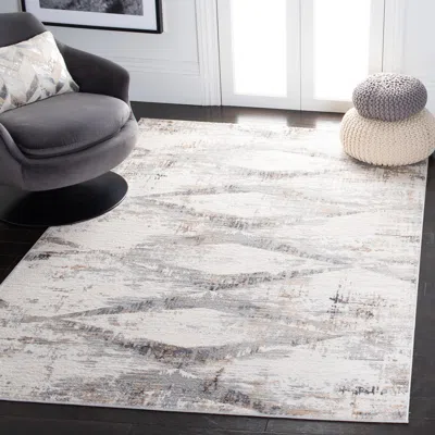 Safavieh Amelia Machine Made Area Rug, Ivory / Gold Contemporary Style Easy Care In Neutral