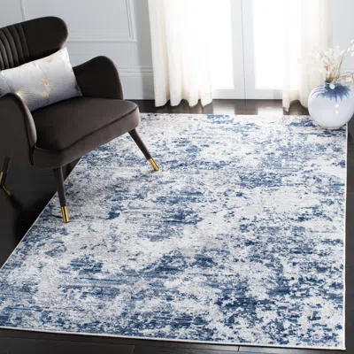 Safavieh Amelia Machine Made Area Rug, Navy / Grey Contemporary Style Easy Care