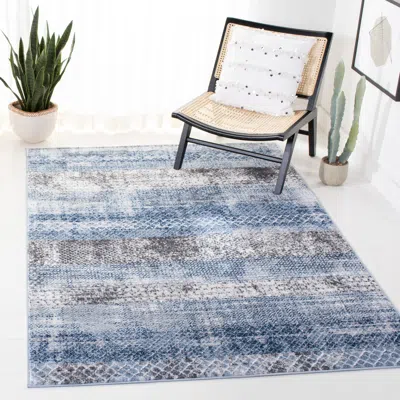 Safavieh Amelia Machine Made Area Rug, Navy / Grey Contemporary Style Easy Care