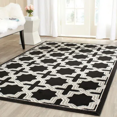 Safavieh Amherst Machine Made Area Rug, Anthracite / Grey Contemporary Style Easy Care In Black