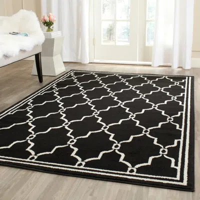 Safavieh Amherst Machine Made Area Rug, Anthracite / Ivory Contemporary Style Easy Care In Black