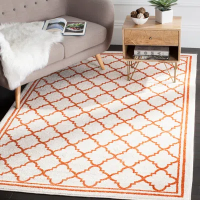 Safavieh Amherst Machine Made Area Rug, Beige / Orange Transitional Style Easy Care